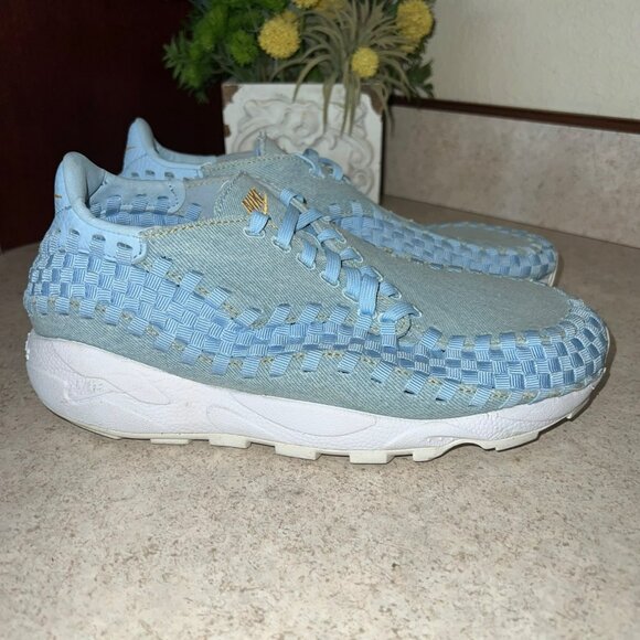 Nike Air Footscape Woven Light Blue Sneakers  Womens Casual Shoes Unique Design - Picture 9 of 11